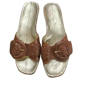 Nike Lab G Series Women's Sandals 8B Brown Woven Strap Slip On